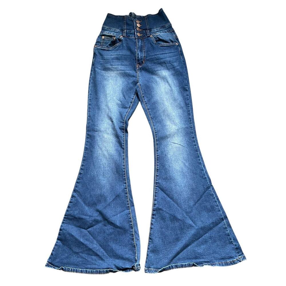 American Bazi Blue Washed Out Flare Jeans: Y2K, 2000s